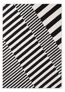Černobílý ručně tkaný vlněný koberec 120x180 cm Stryve Flux – Elle Decoration