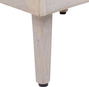 Noční stolek z mangového dřeva se 2 zásuvkami bílý MARIETTA