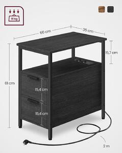 VASAGLE Odkládací stolek - černá - 60x61x35 cm