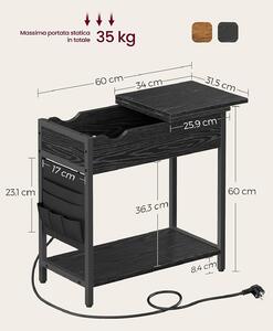 VASAGLE Odkládací stolek - černá - 60x60x31,5 cm