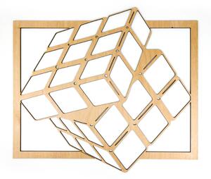 Dřevěná dekorace Rubikova kostka (62 x 55,5 cm) - Kvalitní samolepky.cz