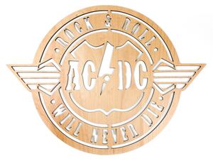 Dřevěná dekorace AC/DC (62 x 46 cm) - Kvalitní samolepky.cz