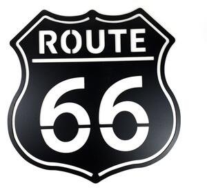 Dřevěná dekorace Route 66 černá (59 x 59 cm) - Kvalitní samolepky.cz