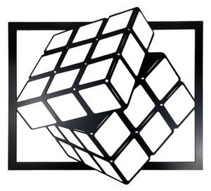 Dřevěná dekorace Rubikova kostka černá (67 x 60 cm) - Kvalitní samolepky.cz