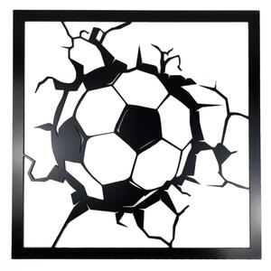 Dřevěná dekorace Fotbalový míč černý (60 x 60 cm) - Kvalitní samolepky.cz