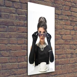 Vertikální Fotoobraz na skle Žena v brýlích osv-101939055