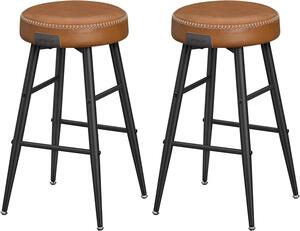 VASAGLE Barová židle - hnědá - 49,5x63x49,5 cm - set 2 ks