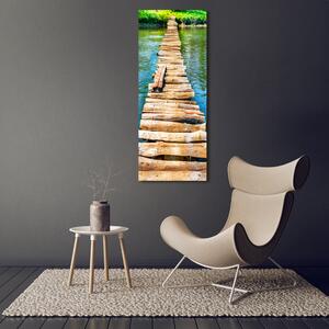 Vertikální Foto obraz fotografie na skle Dřevěný most osv-102004373