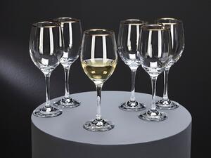 ERNESTO® Sada sklenic se zlatým okrajem, 6dílná (sklenice na bílé víno) (100366964002)