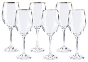 ERNESTO® Sada sklenic se zlatým okrajem, 6dílná (sklenice na bílé víno) (100366964002)
