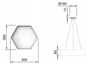 LED Lustr na lanku LED/20W/230V černá