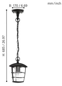 Eglo 93406 - LED Venkovní lustr ALORIA 1xE27/8,5W/230V IP44
