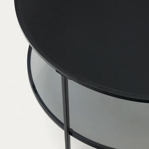 Černý skleněný konferenční stolek Kave Home Gilda 80 cm