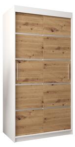 Šatní skříň 100 cm Verika 1 100 (bílá + dub artisan)