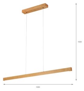 LED Lustr na lanku VERDE LED/18W/230V 3000K 106 cm dub