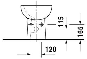 Duravit D-Code - Stojící bidet, 1 otvor pro armaturu propíchnutý, 355x525 mm, bílý 22371000002