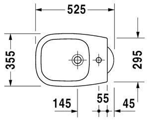 Duravit D-Code - Stojící bidet, 1 otvor pro armaturu propíchnutý, 355x525 mm, bílý 22371000002