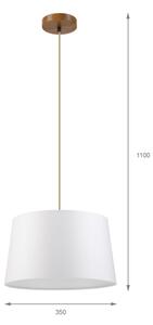Lustr na lanku AIDA 1xE27/60W/230V pr. 35 cm dub/hnědá/bílá