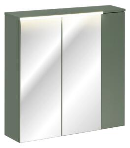 Comad Zrcadlová skříňka bez osvětlení Sombra Green 80 rákosově zelená s regálem