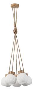 Lustr na lanku LOOMIS 5xE27/15W/230V 130 cm béžová/dub