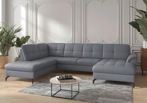 SEDACÍ SOUPRAVA, textil, kůže, šedomodrá Sit & More - Sedací soupravy, Online Only