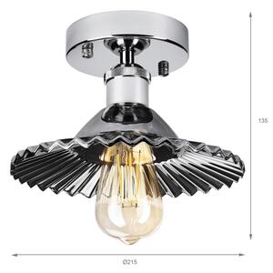 Přisazený lustr TRISH 1xE27/15W/230V lesklý chrom/kouřová černá