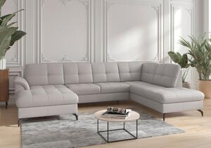 SEDACÍ SOUPRAVA, textil, kůže, světle šedá Sit & More - Sedací soupravy, Online Only