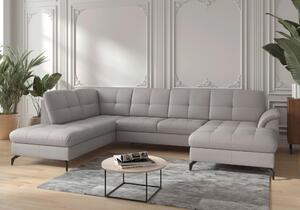 SEDACÍ SOUPRAVA, textil, kůže, světle šedá Sit & More - Sedací soupravy, Online Only