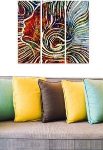 ASIR Obraz na MDF 3ks LINIE A BARVY 20 x 50 cm