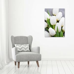 Vertikální Foto obraz fotografie na skle Bílé tulipány osv-104270630