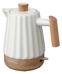 Concept RK0090 - Rychlovarná konvice 1,5 l 1500W/230V bílá/dekor dřeva/keramika