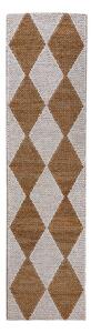 Bílý/v přírodní barvě ručně tkaný běhoun s příměsí juty 80x230 cm Effie Diamond – Flair Rugs