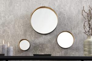 3SET nástěnné zrcadlo VARIATION 25 CM černozlaté Zrcadla | Kulatá