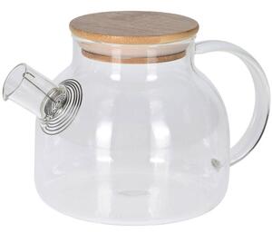 Skleněná čajová konvice s kovovým filtrem, 1000 ml