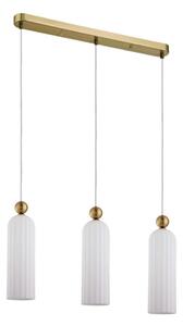 Lustr na lanku PIEGA 3xE14/40W/230V mosaz/bílá