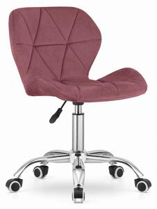 Kancelářská židle AVOLA sametová tmavě růžová