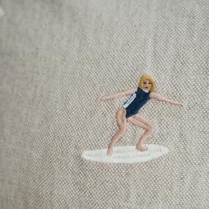 Lněný povlak na polštář Surfers Embroidered 48x48 cm