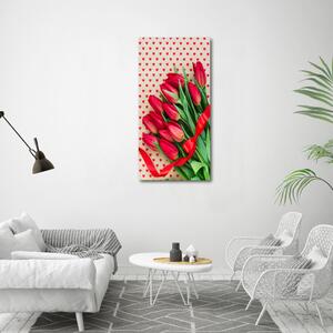 Vertikální Foto obraz na plátně Červené tulipány ocv-104956051