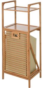 Koupelnový regál s výklopným košem Bamboo, 40 x 95 x 30 cm