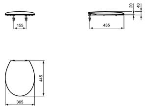 IDEAL STANDARD IS + V 1- SET- Podomítkový modul pro WC + tlačítko + závěsné WC (37x52,5 cm) + WC sedátko