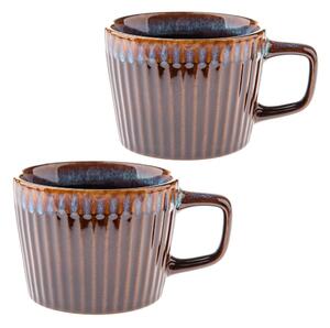 Modré/hnědé keramické hrnky v sadě 2 ks na cappuccino 190 ml Tone – Dakls