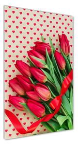 Vertikální Fotoobraz na skle Červené tulipány osv-104956051