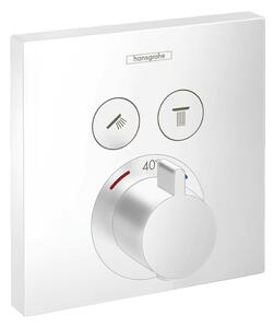 Hansgrohe ShowerSelect - Termostat pod omítku pro 2 spotřebiče, matná bílá 15763700