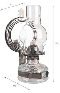 Brilagi - Petrolejová lampa se zrcadlem MERLIN černý chrom
