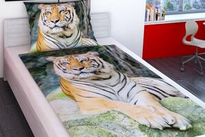 Glamonde 3D povlečení Tiger se zipem 140×200 cm