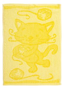 Dětský ručník KOČIČKA žlutý