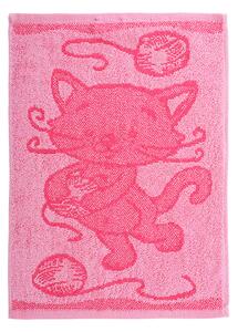 Dětský ručník KOČIČKA růžový