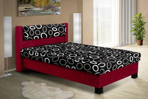 Čalouněná postel s úložným prostorem Nikol 140 Barva postele: Bordo 30, Pelest: Mega 14 Černá