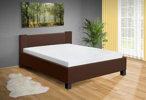 Manželská postel Fanny 200x180 cm, úložný prostor Barva látka: hnědá eko kůže, Úložný prostor: bez úložného prostoru
