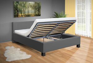 Luxusní postel Fanny 140x200 cm také s úložným prostorem Barva látka: béžová eko kůže, Úložný prostor: s úložným prostorem